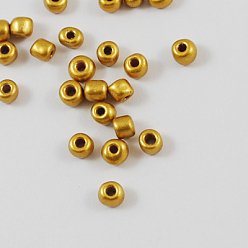 Vara de Oro Hornear bolas de semillas de vidrio de pintura, vara de oro, 6/0, 4~5x3~4 mm, agujero: 1~2 mm, Sobre 500 unidades / 50 g, 50 g / bolsa, 18bolsas/2libras