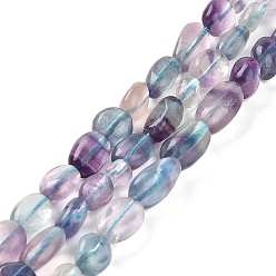 Fluorite Natural Fluorite Beads Strands, Nuggets, Tumbled Stone, 6.3~11.5x6~6.7x4~5.8mm, Hole: 0.6mm, about 52~57pcs/strand, 15.47~15.63''(39.3~39.7cm)