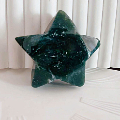 Agate Mousse Pierres de guérison étoiles d'agate mousse naturelle, pierres de poche pour l'équilibrage du reiki, 57x57x18mm