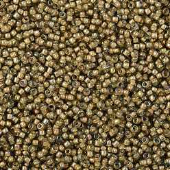 (390) Sunflower Lined Topaz Luster Cuentas de semillas redondas toho, granos de la semilla japonés, (390) lustre de topacio forrado de girasol, 8/0, 3 mm, agujero: 1 mm, Sobre 1110 unidades / 50 g