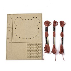 Oso Kit de arte de cuerda de bricolaje artes y manualidades para niños, incluyendo plantilla de madera e hilo de lana, soportar patrón, 16x21x0.3 cm