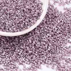 Lilac Cylinder Seed Beads, Metallic Colours, Uniform Size, Lilac, 2x1.5mm, Hole: 0.8mm, about 40000pcs/bag, 450g/bag