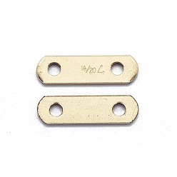 Real Gold Filled Yellow Gold Filled Spacer Bars, 1/20 14K Gold Filled, Cadmium Free & Nickel Free & Lead Free, Oval, 7.5x2.2x0.3mm, Hole: 1mm
