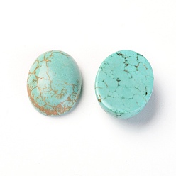 Turquoise Natural Magnesite Cabochons, Dyed, Oval, Turquoise, 20x15x6~7mm