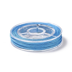 Bleu Bleuet Fil de nylon pour la fabrication de bijoux, bleuet, 0.8mm, environ 7.65~9.84 yards (7~9m)/rouleau