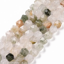 Other Quartz Natural Quartz Beads Strands, Faceted, Oval, 9.5x8.5mm, Hole: 1.2mm, about 31pcs/strand, 14.17 inch(36cm)