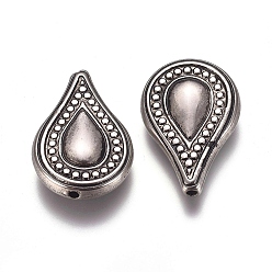 Antique Silver CCB Plastic Beads, Teardrop, Antique Silver, 25x16.5x5mm, Hole: 1.5mm