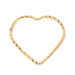 Real 18K Gold Plated 304 Stainless Steel Linking Rings, Textured, Heart, Real 18K Gold Plated, 24x26x1mm, Inner Diameter: 21x24mm