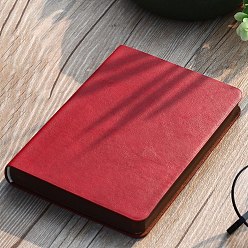 Crimson PU Leather Notebook, with Paper Inside, for School Office Supplies, Rectangle, Crimson, 14.6x10.5cm