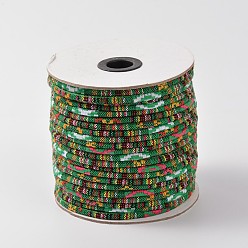 Verde Cuerda de tela cordones étnicos, verde, 6 mm, aproximadamente 50 yardas / rollo (150 pies / rollo)