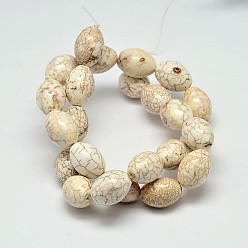 Creamy White Oval Natural Magnesite Beads Strands, Creamy White, 17x12mm, Hole: 1mm, about 24pcs/strand, 15.4 inch
