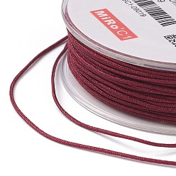 Dark Red Nylon Trim Cord, for Chinese Knot Kumihimo String, Dark Red, 0.5mm, about 40m/roll