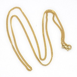 Oro Collares de cadena trenzados de acero inoxidable unisex 201 de moda, con cierre de langosta, dorado, 19.88 pulgada (50.5 cm)