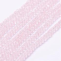 Rouge Lavande Chapelets de perles en verre transparentes  , facette, rondelle, blush lavande, 2.5x1.5~2mm, Trou: 0.5mm, Environ 185~190 pcs/chapelet, 13.7 pouces ~ 14.1 pouces