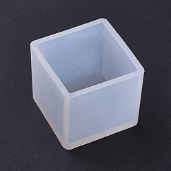 Blanco Moldes de silicona, moldes de resina, para resina uv, fabricación de joyas de resina epoxi, cubo, blanco, 41x41x37.5 mm, tamaño interno: 35x35 mm