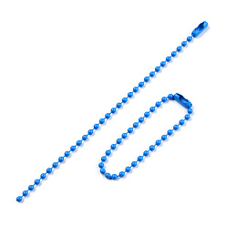 Васильковый Железные шариковые цепи, окрашенные распылением, цепочки тегов, Небесно-голубой, 117x2.5 мм