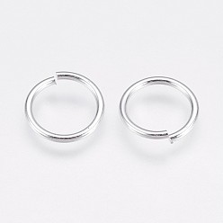 Серебро Алюминиевые кольца с открытым скачком, серебряный цвет гальваническим, 10x1.5 мм, внутренний диаметр: 7 мм, около 7690 шт. / 1000 г
