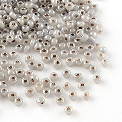 Rosy Brown 12/0 Glass Seed Beads, Ceylon, Round, Round Hole, Rosy Brown, 12/0, 2mm, Hole: 1mm, about 3333pcs/50g, 50g/bag, 18bags/2pounds