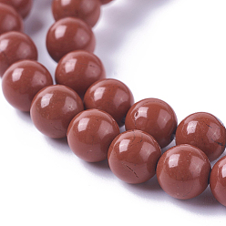 Red Jasper Natural Red Jasper Beads Strands, Round, Grade A, 8mm, Hole: 1mm, about 44~48pcs/strand, 15.1 inch