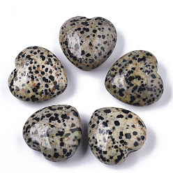 Dálmata del Jaspe Piedras curativas naturales de jaspe dálmata, corazón amor piedras, piedras de palma de bolsillo para el equilibrio de reiki, 29~30x30~31x12~15 mm