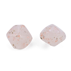 Rose Brumeux Perles acryliques opaques style pierre marbrée, nuggets, rose brumeuse, 18~19x16.5~17x15.5~16mm, Trou: 1.8mm