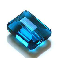 Dodger Blue Imitation Austrian Crystal Beads, Grade AAA, Faceted, Rectangle, Dodger Blue, 10x12x5.5mm, Hole: 0.9~1mm