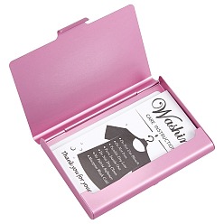 Pink Gorgecraft Aluminium Alloy Business Cards Stroage Box, Hand-push Type, Rectangle, Pink, 65x93x10mm, 2pcs