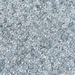 (RR3644) Pearlized Crystal AB Extra Light Sapphire Cuentas de rocailles redondas miyuki, granos de la semilla japonés, ab de cristal perlado, (rr 3644) cristal perlado ab zafiro extra ligero, 15/0, 1.5 mm, Agujero: 0.7 mm, sobre 27777 unidades / 50 g