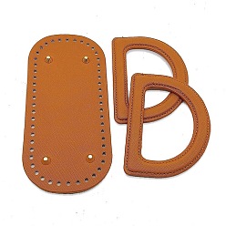 Brun Saddle Poignée en forme de D en cuir PU et fond de sac ovale, selle marron, 22x10 cm, 13x10 cm