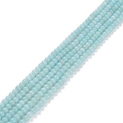 Amazonite Qualité d'un brin de perles d'amazonite naturelle, ronde, 6~6.5mm, Trou: 0.9mm, Environ 60~65 pcs/chapelet, 15.16~15.35 pouce (38.5~39 cm)