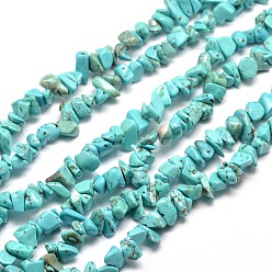 Synthetic Turquoise Synthetic Turquoise Chip Bead Strands, Dyed, 5~8x5~8mm, Hole: 1mm, about 31.5 inch