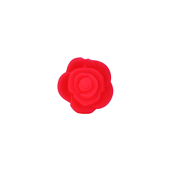 Красный Пищевые экологически чистые силиконовые фокусные шарики, жевательные бусины для чайников, DIY уход за ожерельем, роза, красные, 20.5x19x12.5 мм