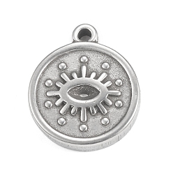 Stainless Steel Color 304 Stainless Steel Pendant Rhinestone Settings, Flat Round Links with Eye, Stainless Steel Color, Fit for 3x1.3mm Rhinestone, 15.5x13x3mm, Hole: 1.4mm 