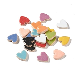 Mixed Color Heart Mosaic Tiles Porcelain Cabochons, for Home Decoration or DIY Crafts, Mixed Color, 23x22.5x6mm, about 240pcs/1000g