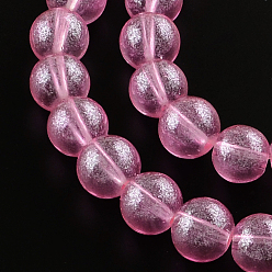 Medium Violet Red Transparent Spray Painted Glass Bead Strands, Round, Medium Violet Red, 8mm, Hole: 1.3~1.6mm, about 104pcs/strand, 32.7 inch