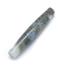 Мосс Агат Природные моховой агат бисером, нет отверстий / незавершенного, рис, 73.5~74.5x13~13.5 мм