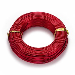 Roja Alambre de aluminio redondo, alambre artesanal flexible, para hacer joyas de abalorios, rojo, 12 calibre, 2.0 mm, 55 m / 500 g (180.4 pies / 500 g)