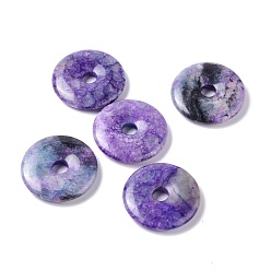 Dolomite Colgantes de dolomita natural, teñido, donut / pi disc, púrpura, 40x5 mm, diámetro interior: 8 mm