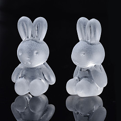 Clear Frosted Acrylic Beads, Rabbit, Clear, 24.5x14.5x11mm, Hole: 2.5mm, about 300pcs/500g