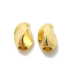 Настоящее золото 24K Латунной шариковой, без свинца и без кадмия, Twist овальные, долговечный, реальный 24 k позолоченный, 6x4x4 мм, отверстие : 2 мм