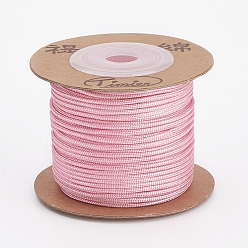 Pink Cuerdas de nylon, hilos de cuerda cuerdas, rondo, rosa, 1.5 mm, aproximadamente 27.34 yardas (25 m) / rollo