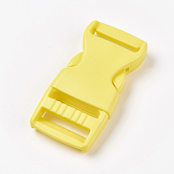 Желтый П.п. пластик сторона релиз пряжки, браслет выживание застежками, желтые, 65x32x12 мм, отверстие : 4x25 мм