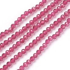 Camélia Chapelets de perles en verre transparentes  , facette, ronde, camélia, 2mm, Trou: 0.5mm, Environ 164~182 pcs/chapelet, 14.8~15.7 pouce (37.5~40 cm)