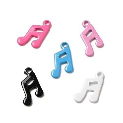 Mixed Color Spray Painted 201 Stainless Steel Charms, Musical Note Charm, Mixed Color, 12x7.5x1mm, Hole: 1.2mm