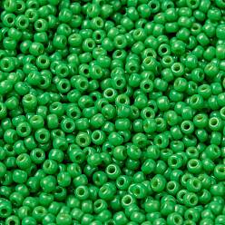 (RR4476) Duracoat teñido Opaco Verde Fiji Cuentas de rocailles redondas miyuki, granos de la semilla japonés, (rr 4476) duracoat teñido opaco fiji green, 8/0, 3 mm, agujero: 1 mm, Sobre 2111~2277 unidades / 50 g