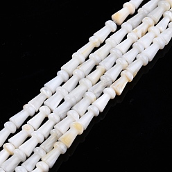 Freshwater Shell Natural Freshwater Shell Beads Strands, Mushroom, 7.5x4mm, Hole: 0.9mm, about 51pcs/strand, 15.35 inch(39cm)