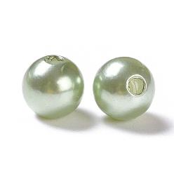 Vert mer Foncé Perles acryliques en nacre d'imitation , teint, ronde, vert de mer foncé, 8x7.5mm, trou: 2 mm, environ 1900 pièces / livre