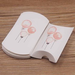Balloon Paper Pillow Candy Boxes, Gift Boxes, for Wedding Favors Baby Shower Birthday Party Supplies, Balloon Pattern, 8x5.5x2cm