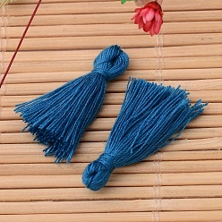 Средно-синий Хлопок нить кисточки подвесные украшения, светло-синий, 25~31x5 мм , около 39~47 шт / мешок