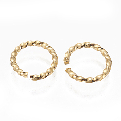 Golden 304 Stainless Steel Twisted Jump Rings, Open Jump Rings, Golden, 10x1.5mm, Inner Diameter: 7.5mm